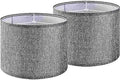 Gray Drum Lamp Shades Set of 2 Medium 13" Top x 13" Bottom x 10" High (Spider) Traditional Lampshades for Table Lamp & Bedside Lamp - Assembly Required - Modern Lamp Shade By GO&SO - color: Grey, size: 13*13*10 inch-2 Pack