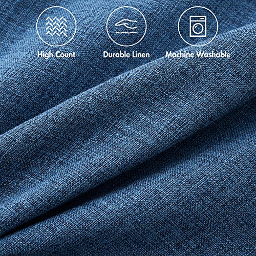 MIULEE Pack of 2 Decorative Linen Burlap Coastal Pillow Covers Farmhouse Accent Pillowcases for Sofa Car Couch Bedroom Living Room Decor 18x18 Inch Blue - color: Blue, size: 18" x 18" (Pack of 2)