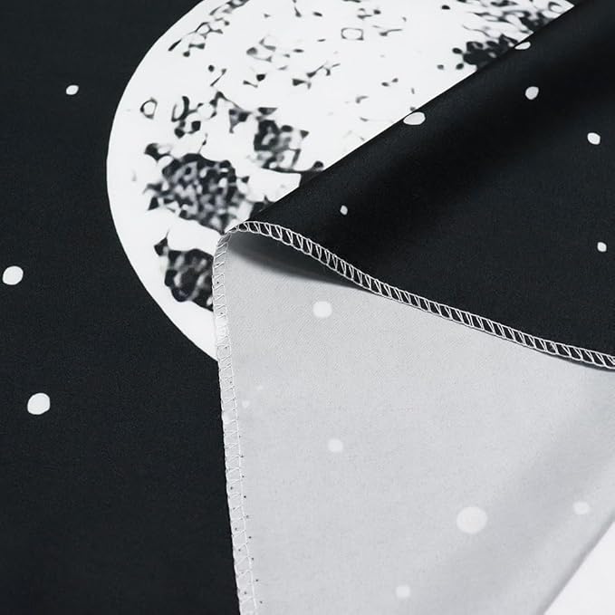 Yuiqear Black and White Mushroom Tapestry Fantasy Plant Floral Tapestries Moon Star Tapestries Starry Sky Tapestry Wall Hanging for Bedroom Decor