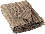 Battilo Camel Tan Throw Blanket for Couch,51"x67", Cable Chenille Knitted Throw Blankets for Bed, Sofa, Chair,Living Room, Soft Cozy Thick Warm Decorative Textured Blanket.