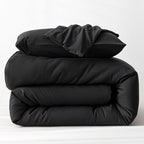 ROSGONIA Oversized King Comforter 128x120, 3pcs Super King Plus (1 Black Comforter & 2 Pillowcases) Lightweight Oversized King Bedding Set Blanket