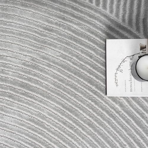 Abani Grey Area Rug for Living Room, Bedroom - Zen Reiki Pattern- 6' x 9' -Durable & Easy to Clean - color: Grey, size: 6' x 9' (Rectangular)