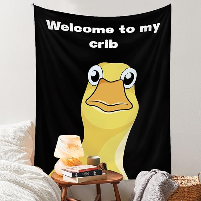 Jhdstore Funny Tapestries Welcome To My Crib Flag Funny Tapestry 3x4Ft Indoor Outdoor Wall Art Tapestry for Bedroom Teens Room Decoration Living Room Bedroom Decorations Cool Stuff for Your Room