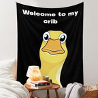 Jhdstore Funny Tapestries Welcome To My Crib Flag Funny Tapestry 3x4Ft Indoor Outdoor Wall Art Tapestry for Bedroom Teens Room Decoration Living Room Bedroom Decorations Cool Stuff for Your Room