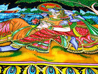 Radha Krishna Religious Cotton Batik Wall Hanging sequins Painting : Size 43"x30" Inches - color: Radha Krishna