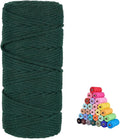 flipped 100% Natural Macrame Cotton Cord,3mm x109 Yards Twine String Cord Colored Cotton Rope Craft Cord for DIY Crafts Knitting Plant Hangers Christmas Wedding Décor (Blackish Green, 3mm*109yards)