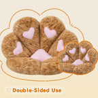 MOONBEEKI Cat Paw Cushion, Comfy Chair Kawaii Plush Seat Cushions Shape Lazy Pillow for Gamer 28"x 24" Cozy Floor Cute Girl Worker Gift, Dining Room Bedroom Decorate (Creamy Yellow)