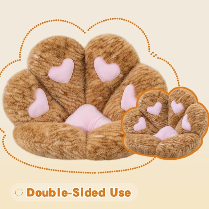MOONBEEKI Cat Paw Cushion, Comfy Chair Kawaii Plush Seat Cushions Shape Lazy Pillow for Gamer 28"x 24" Cozy Floor Cute Girl Worker Gift, Dining Room Bedroom Decorate (Creamy Yellow)