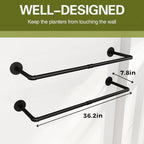 2Pc Hanging Planters for Indoor Plants Plant Hanger Indoor Hanging Plant Holder Black Metal Rod(Pot/Chain/Plant not Included