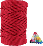 FLIPPED 100% Natural Cotton Macrame Cord,5mm x110 Yards Macrame Cords Colored Cotton Macrame Rope Craft Cord for DIY Crafts Knitting Plant Hangers Christmas Wedding Décor（Wine Red）