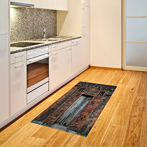 Lunarable Antique Area Rug, Severe Corrosion of The Mud-Brick Hut Weathered Facades Aged Poverty View, Flat Woven Accent Rug for Living Room Bedroom Dining Room, 2' 6" x 5', Grey Burnt Sienna