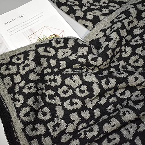 Leopard Throw Blanket Lightweight Cozy Bed Soft Blanket fit Couch Sofa Suitable for All Season,Graphite/Carbon - color: Graphite/Carbon, size: 50"x60"
