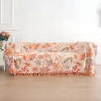 Boho Blanket for Bed 100% Cotton Bohemian Throw Blankets Ultra Soft Woven Muslin Decorative Blankets All Seasons Vintage Quilt Knitted Blanket for Sofa Chair(Orange, 60"x80")
