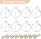 Nuptio 8 Pcs 3.15"/ 8cm Hanging Glass Tealight Holder Globe Plant Terrariums Glass Orbs Air Plants Tea Light Candle Holders Home Decor Indoor Outdoor Garden (6 Pcs + 2 Pcs)