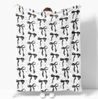 Black Bow Throw Blanket Girly Trendy Funky Preppy Blanket Coquette Flannel Soft Lightweight Aesthetic Cute Bow Classroom Decor for Sofa Couch Travel Bed Christmas Halloween Decor 40"x50"
