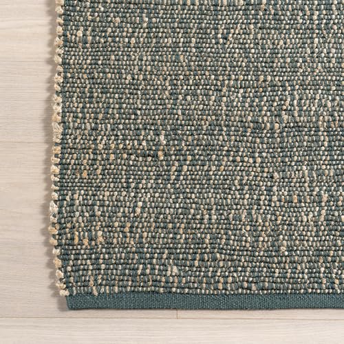 Nuloom Elfriede Handmade, Green/Natural, 8'6" x 11'6", Solid, Rustic, Jute, Soft and Textured, High Traffic, Stain Resistant, Easy Clean, Durable Area Rug for Bedroom, Living Room, Dining, Den, Foyer - color: Green, size: 8'6" x 11'6" (Rectangular)