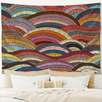 Pro-Graphx Tapestry For Bedroom Aesthetic- Made in the USA From Recycled Fabric Boho Wall Decor Aesthetic Room Decor Wall Art Dorm Decorations- 53 inch by 70 inch - Embroidery Pattern