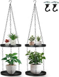Shinehola 2 Pack Hanging Planters for Indoor Outdoor Plants 9", Plant Hanger Indoor | Metal Hanging Plant Holder, 2-Tier Hanging Plant Shelf, Hanging Basket, No Plant/Pot Included (2 Packs)