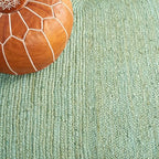SAFAVIEH Area Rug 3' Round - Natural Fiber Collection - Teal & Natural Brown, Handmade Jute, Braided Border Design (NF801E) - color: Teal/Natural, size: 3' (Round)