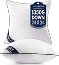 MIULEE 24x24 Euro Pillow Inserts Set of 2 Throw Pillows 24 Inch Premium Down Alternative Pillow Inserts Decorative Pillow Stuffer for Sofa, Couch (24x24 inch, Set of 2)
