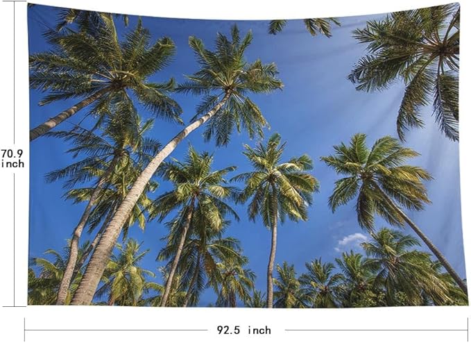 EMMTEEY Tree Tapestry Wall Hanging Decor Extra Large 92.5X70.9 Inch-Coconut Palm Tree Tropical Summer Durable Wall Decor for Living Room