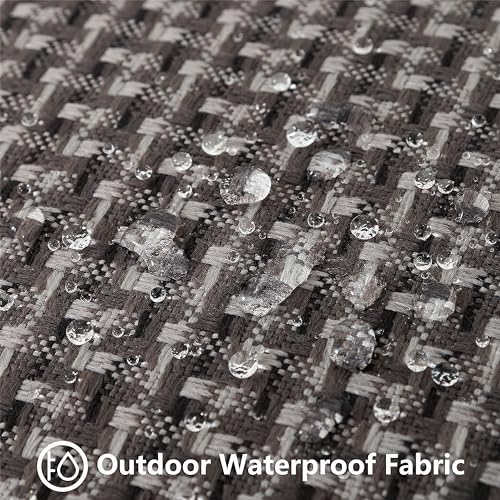 UGASA Outdoor Waterproof Pillow Covers Pack of 2 Weaving Texture Water Resistant Outside Decorative Pillow Cases for Patio Garden Porch Yard Bench Tent 16x16 Inch, Dark Grey - color: Dark Grey, size: 16" x 16" (Pack of 2)