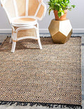 Unique Loom Braided Jute Collection Area Rug - Assam (2' x 3' 1" Rectangle, Black/ Natural) - color: Black/Natural, size: 2' x 3'1" (Rectangular)