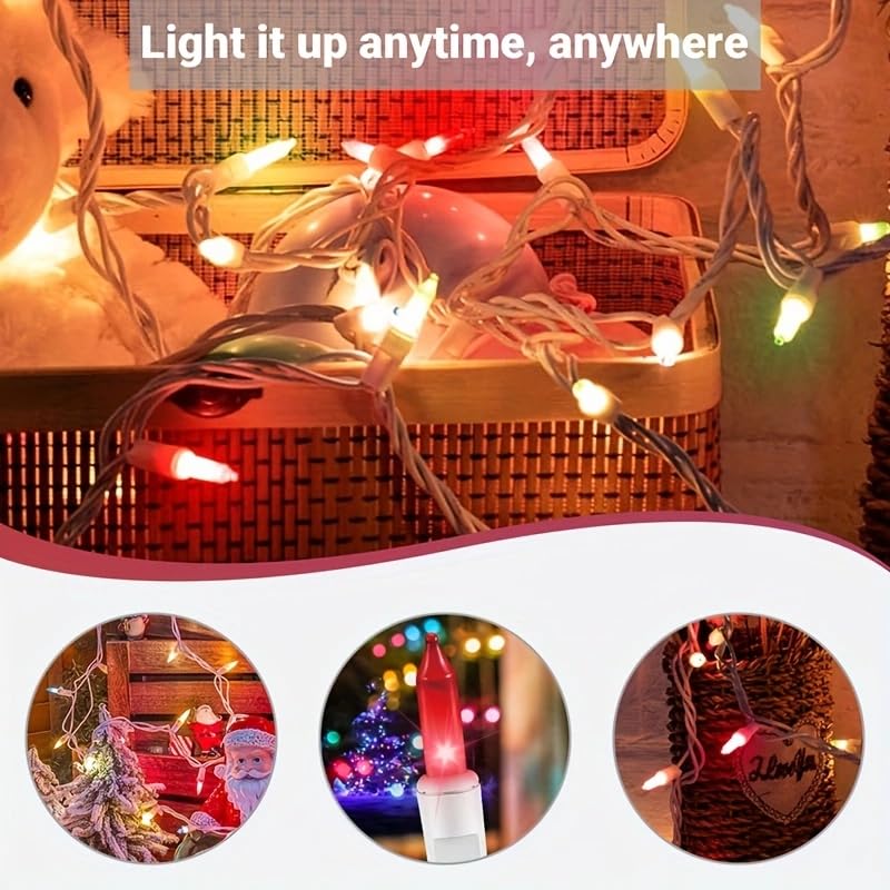 LAMPHOME Easter String Lights,Super-Bright Extendable 100 Count 19.6FT White Wire Mini Pastel Fairy Lights, 120V UL Certified for Garden Patio Holiday Party Outdoor Indoor Decoration, Multicolor - color: Multicolor-Easter