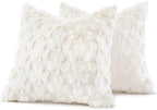 decorUhome St. Patrick’s Day Shamrock Pillow Covers 20x20 Inch Set of 2, Soft Plush Faux Wool Cream White Throw Pillow Covers, Farmhouse Spring Holiday Decor for Sofa Living Room