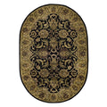 SAFAVIEH Classic Collection 7'6" x 9'6" Oval Black / Gold CL252A Handmade Traditional Oriental Premium Wool Area Rug - size: 7'6" x 9'6" (Oval)