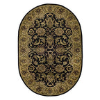 SAFAVIEH Classic Collection 7'6" x 9'6" Oval Black / Gold CL252A Handmade Traditional Oriental Premium Wool Area Rug - size: 7'6" x 9'6" (Oval)