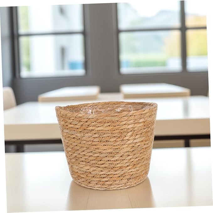 SUPVOX Boho Style Rattan Plant Pot Woven Basket for Indoor Plants Decorative Flower Container Indoor Liner