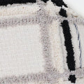 Boho Shaggy Tufted Throw Pillow Cover, Geometric Plaid Woven Decorative Cushion Case, Black Grey Off White Textured Square Pillowcase for Couch Sofa Home Decor, Pillow Insert Not Included