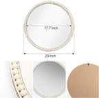 SWTHONY 20 Inch Boho Beaded Round Mirror Wall Decor, Decorative Hanging Circle Nursery Mirrors for Girl Room, Farmhouse, Livingroom, Bedroom