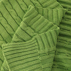 uxcell Cotton Cable Knit Throw Blanket Soft Throw Couch Covers Knitted Blankets for Sofa Bed, Yellow-Green Throw(47" x 70") - color: Yellow-green, size: Throw (47" *78")