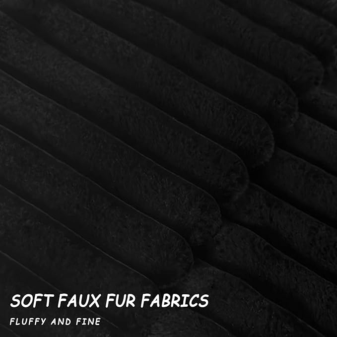 4 Pack 20x20 Pillow Cover Velvet Pillow Covers, Faux Fur Square Throw Pillow Covers for Living Room Decorations Throw Pillow Case, Throw Pillow Cover Cushion Cover for Home Sofa Bedroom Car, Black