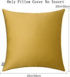 Thmyo 4-Pack 100% Cotton Comfortable Solid Decorative Throw Pillow Case Square Cushion Cover Sublimation Blank Pillow Covers DIY Throw Pillowcase for Sofa Couch(20x20 inch/ 50x50cm, Mustard Yellow)