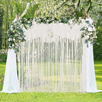 BECHAEO Boho Macrame Beaded Curtain Handmade Door String Curtain for Doorway Window Cotton Tassels Beads Hanging Room Divider Hallway Closet Bedroom Living Room Decor, White - 1 Panel 35" W x 79" L - size: 35"W x 79"L (Pack of 1)