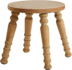 100% Solid Wooden Step Stool, Solid Wooden Stool for Adults, Small Wood Plant Stools, Short Stool for Bathroom, Kitchen, Bedroom, Plant Stand