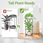 iDavosic.ly 2 Tier Corner Plant Stand Indoor, Tall Vertical Metal Flower Heavy Duty Pot Holder Shelf Outdoor for Patio Porch Living Room, Bronze - Round