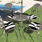 LVTXIII Outdoor Bistro Chair Cushions, 15"x15"x4" Round Patio Chair Cushions, All Weather Tufted Seat Cushions for Patio Furniture Use, Set of 2, Cabana Black - color: Cabana Black