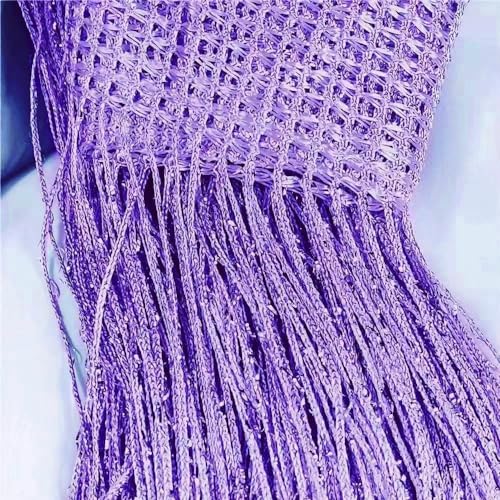 ave split Decorative Door String Curtain Wall Panel Fringe Window Room Divider Blind Divider Tassel Screen Home 100x200centimete (Light Purple18) - color: Light Purple