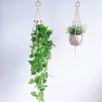 Ochine Macrame Plant Hanger Indoor Hanging Planter Basket Wood Beads Decorative Boho Flower Pot Holder with Round Hooks for Indoor Outdoor Boho Home Decor Handmade Bead Hangers (Not Included Pot)