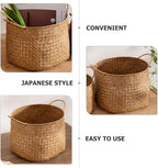 Box Rustic Touch Basket for Storage Desktop Flower Arrangement Basket Storage Grocery Woven Seagrass Organizer s for Shelves Woven s for Storage
