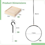 4 PCS Hanging Planters with Wood Base for Indoor Plants, Modern Boho Macrame Plant Hanger for Indoor Outdoor Window Wall Ceiling Home Decoration, with Hooks