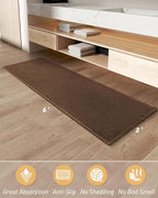 Upgraded Waffle Runner Rug Super Absorbent Non Slip Bath Mats for Bathroom Machine Washable Bathroom Runner Rug with Tassels, Ideal for Hallway Bedroom Laundry Room, 2' x 6' (24" x 72"), Terracotta