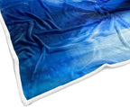 Galaxy Space Throw Blanket Moon Flower Stars Print Decor Soft Warm Cozy Blanket Plush Blue Throws Blankets for Women Girls Kids Couch Travel Livingroom Bedroom Decor 60 x 80 Inch