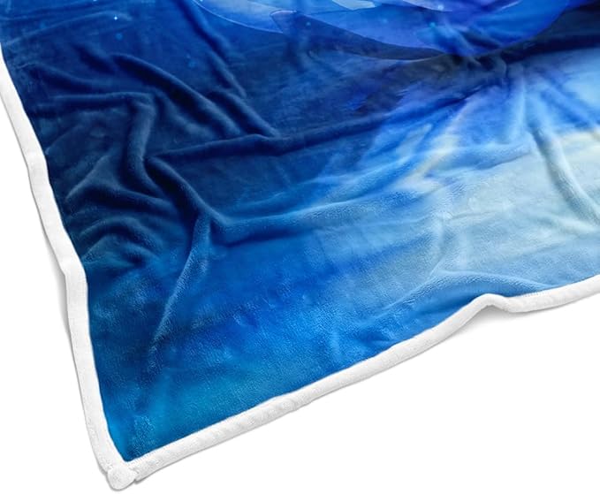 Galaxy Space Throw Blanket Moon Flower Stars Print Decor Soft Warm Cozy Blanket Plush Blue Throws Blankets for Women Girls Kids Couch Travel Livingroom Bedroom Decor 60 x 80 Inch