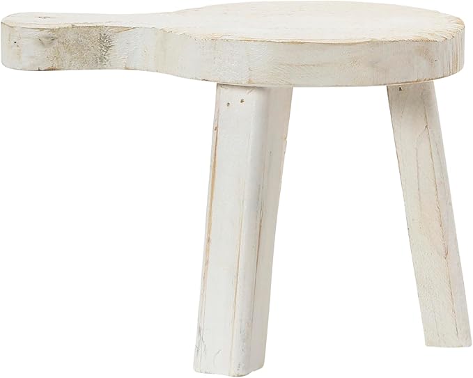 Creative Co-Op Decorative Wood Pedestal, White