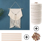 152pcs Macrame Kit for Beginners: Natural Cotton Macrame Cord, Wooden & Metal Rings, Beads, Sticks & Hoops - Perfect for Macrame Plant Hangers & Home Decor